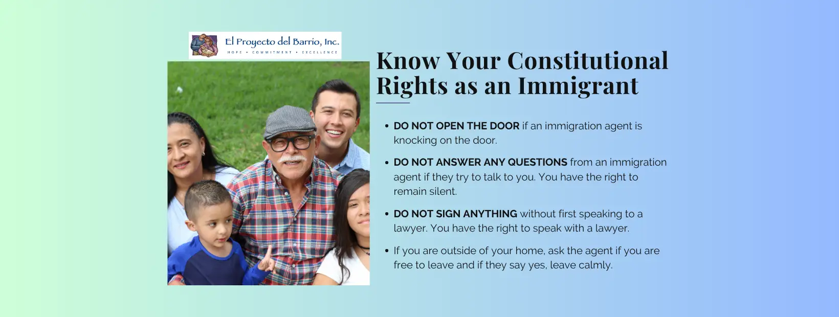 Know Your Rights Banner English